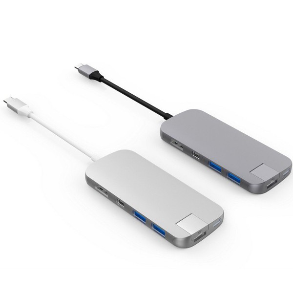 Cổng chuyển Hyperdrive slim 8 in 1 USB-C Hub Silver (HD247B-SL) - Cổng HDMI hỗ trợ độ phån giải 4K