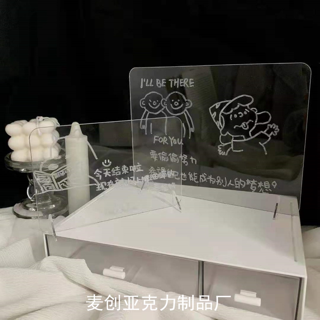Bảng Ghi Chú acrylic Trong Suốt Chống Nhỏ Giọt Chống Nhỏ Giọt Để Bàn Học Tập