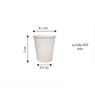 50 cốc giấy 120ml trắng trơn