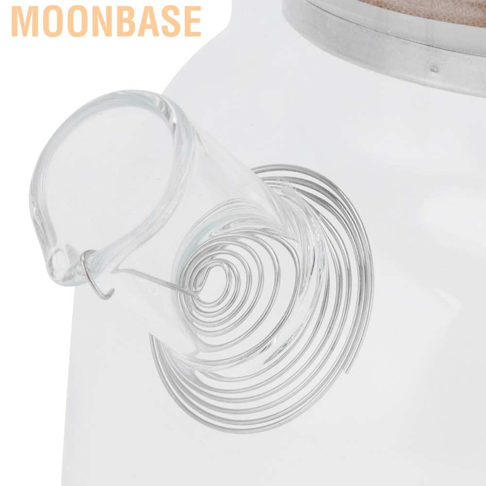 Moonbase Transparent Glass Tea Pot 600ml Large Capacity Heat Resistant Water Kettle for Home Office Use