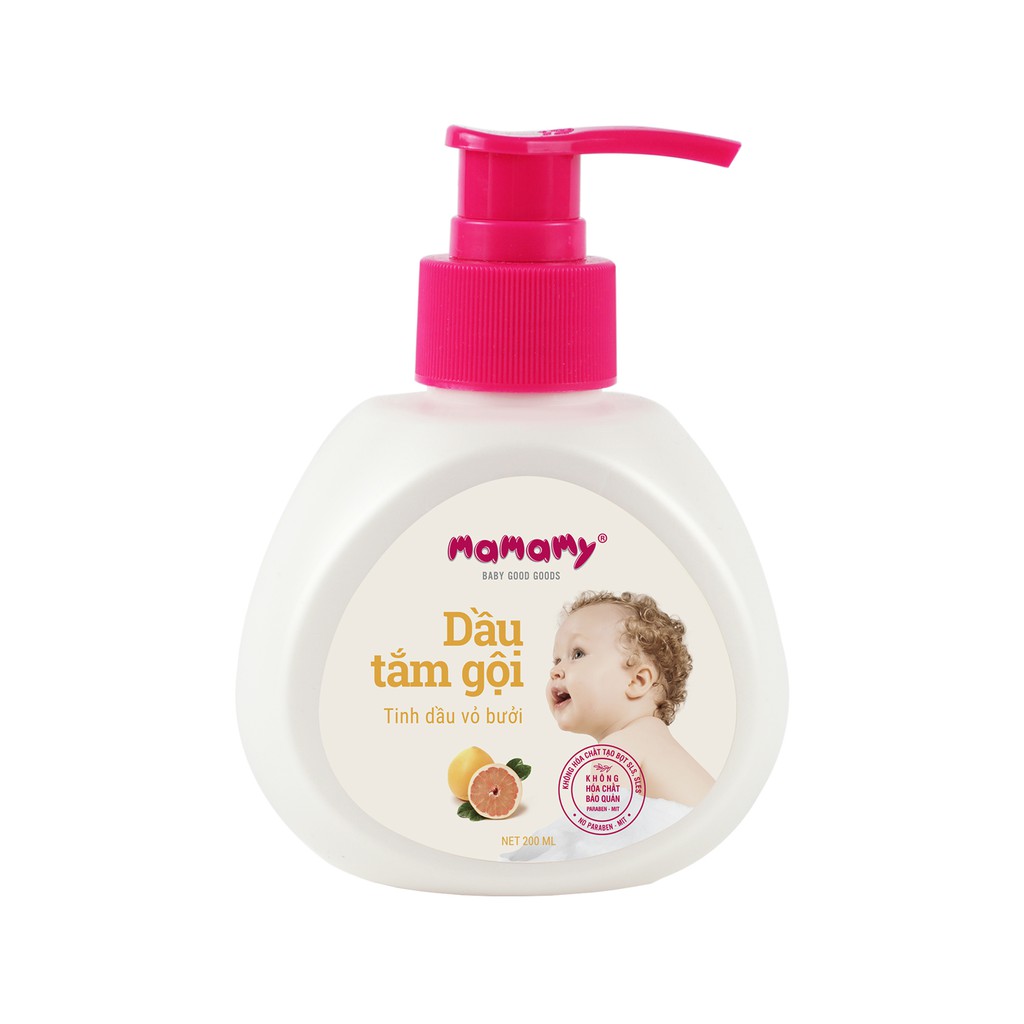 Dầu / sữa tắm gội toàn thân Thiên nhiên An toàn cho da Mamamy 200ml - Combo 1 chai