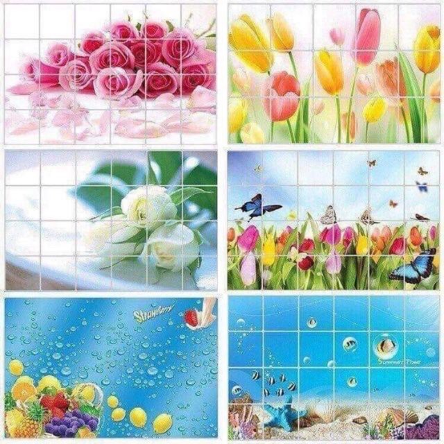Giấy dán tường cách nhiệt nhà bếp, decal dán bếp khổ lớn 60x90cm