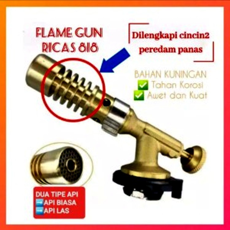 Đầu Đèn Khò Gas Bằng Đồng Thau Ricas 818