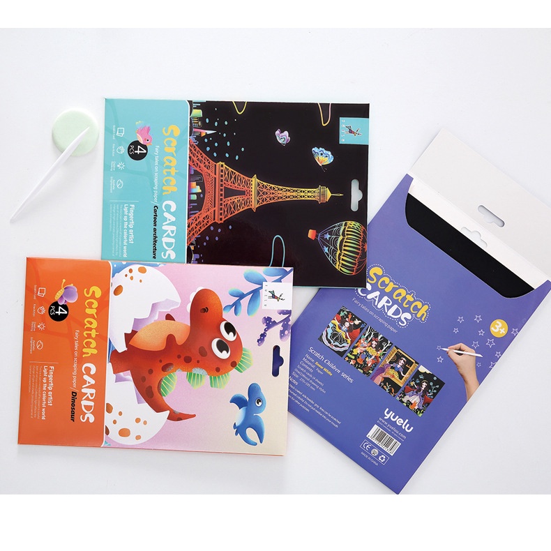 Tranh cào nghệ thuật độc đáo cho bé - SCRATCH ART CARDS