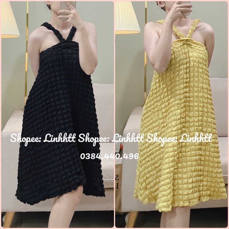 ĐẦM XỐP XOẮN DÂY FORM A ULZZANG