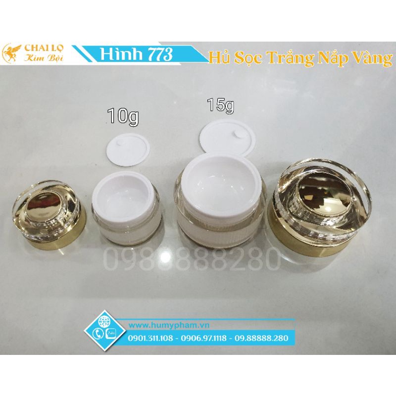 CHAI LỌ CHIẾT MỸ PHẨM-Hủ Đựng Kem Face Sọc Trắng 10g & 15g