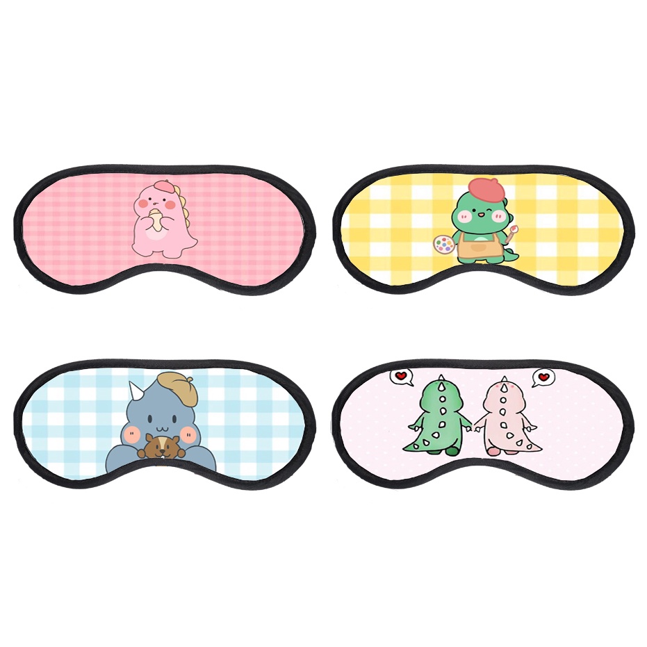 Bịt mắt ngủ khủng long BMN4 cute dễ thương hoạt hình kèm túi gel