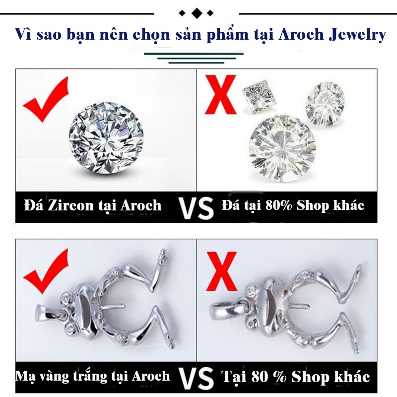 Khuyên tai bạc Ý s925 hoa đá thả dài E8924 - AROCH Jewelry