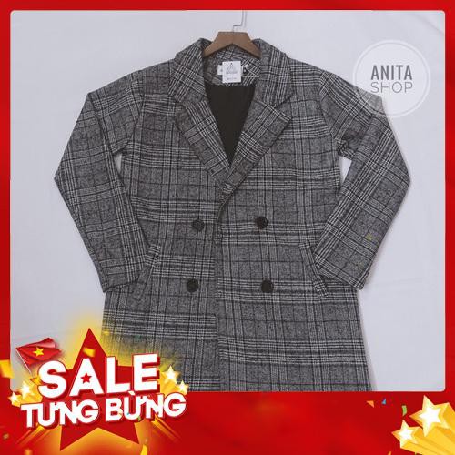 (ẢNH THẬT) Áo khoác dạ ulzzang- Áo dạ kẻ dáng dài style Hàn Quốc -Hàng nhập khẩu