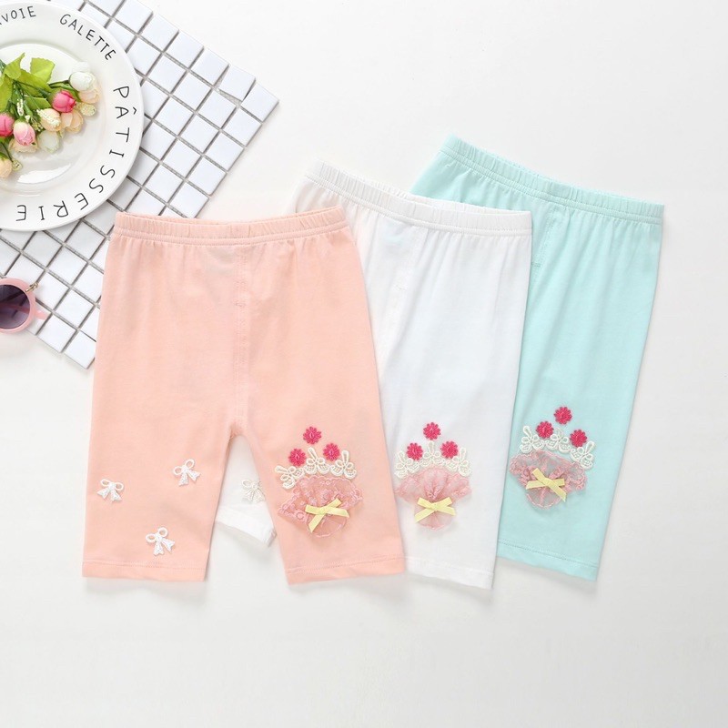 (minqate) Set 3 Quần Legging Lửng Cho Bé Gái Cực Xinh Hàng Quảng Châu Cao Cấp