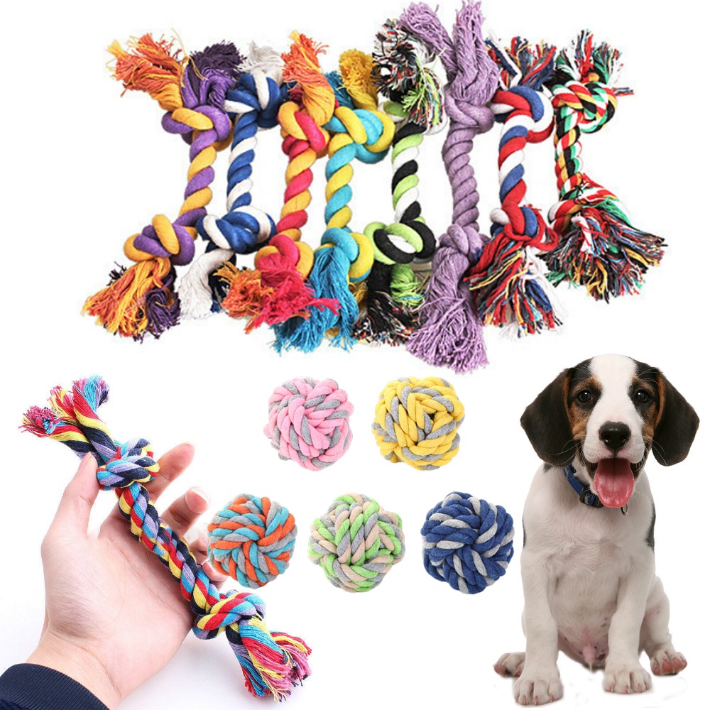 Đồ chơi nhai gặm bằng dây cotton làm sạch răng cho thú cưng vui nhộn