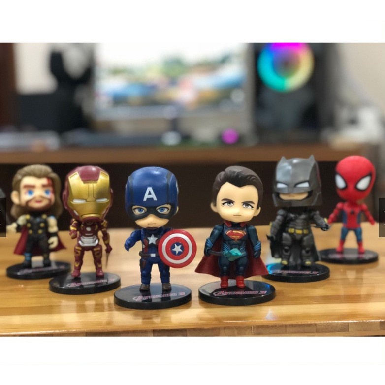 Bộ mô hình mini để bàn Marvel 6 nhân vật siêu anh hùng