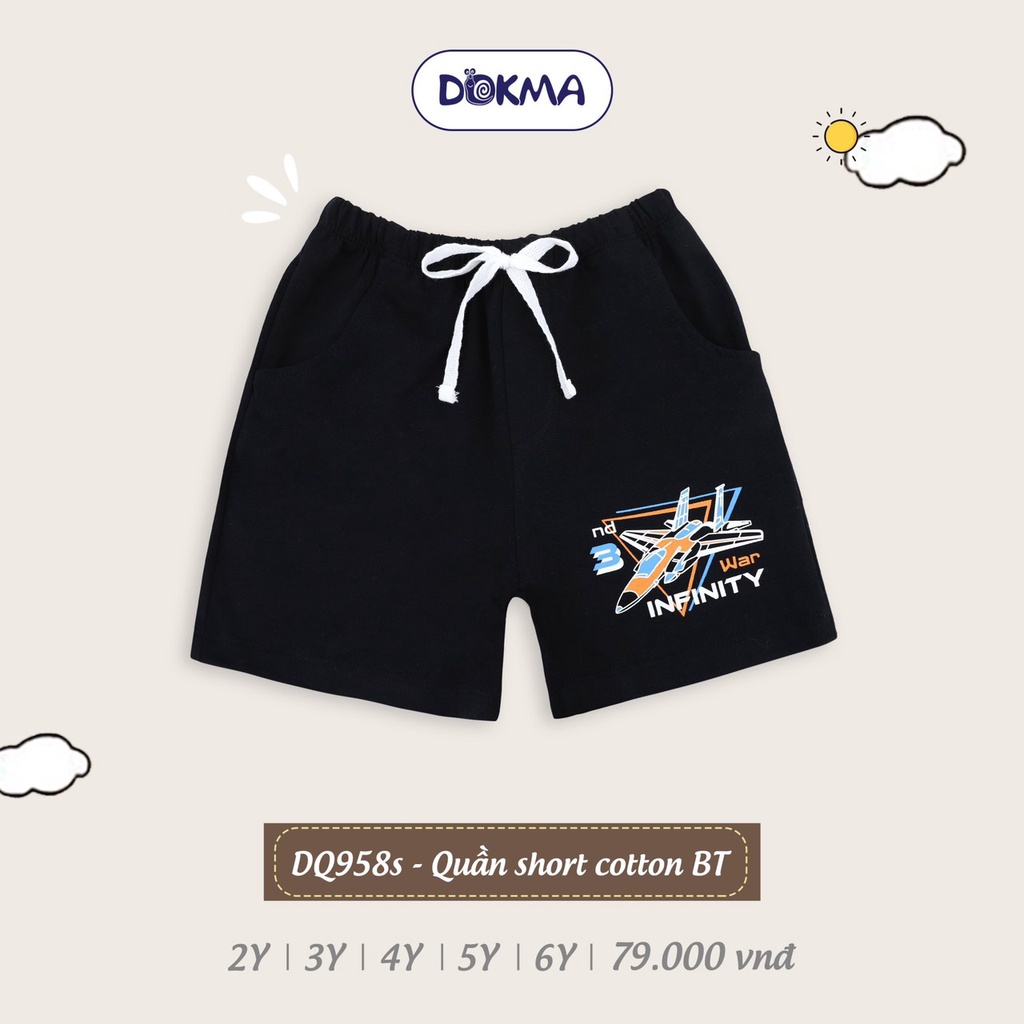 (2-&gt;5 tuổi) 𝑄𝑢𝑎̂̀𝑛 đùi short bé trai Dokma – chất cotton hữu cơ mềm mát (DQ958S)