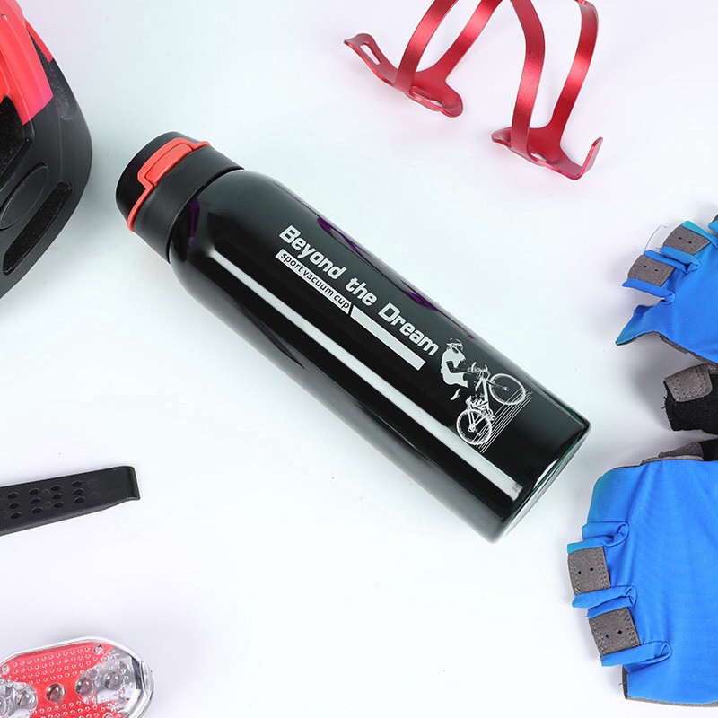 Bình nước giữ nhiệt 500ml bằng thép không gỉ 304 kiểu dáng mới lạ dành cho xe đạp leo núi