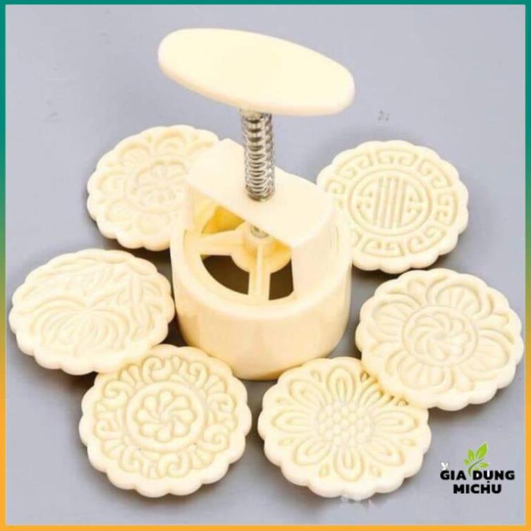Khuôn làm bánh,Khuôn bánh trung thu nhiều mẫu đẹp có lò so dễ làm tiện dụng-MICHU