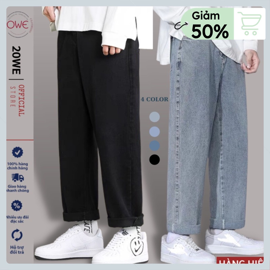 Quần jean nam baggy ống suông rộng JX2,Quần bò nam nữ dáng đứng vải jeans bò cao cấp hottrend 2022