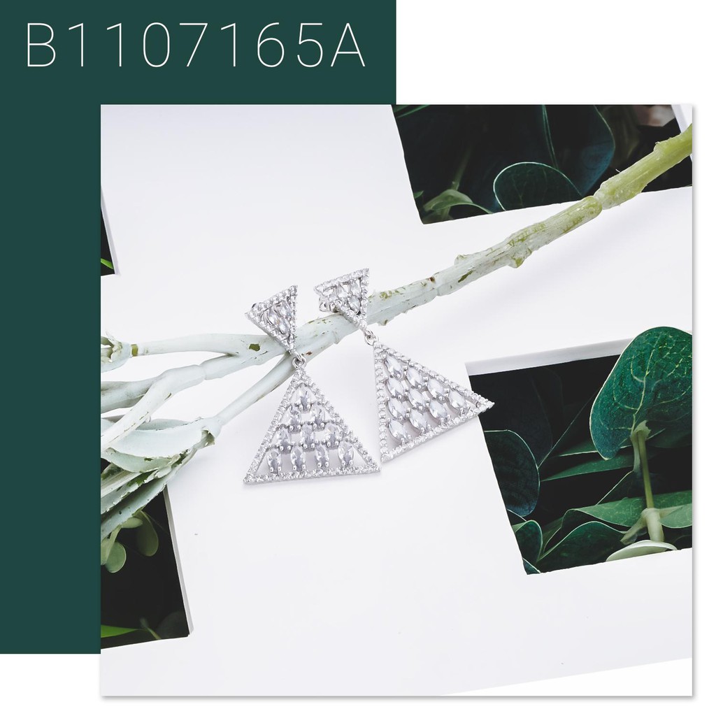 Bông tai nữ UHA mạ vàng 18K , đính kim cương nhân tạo B1107165A-175