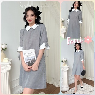 Đầm Cổ Đức, đầm suông ziczac, váy ziczac, váy suông cổ đức thanh lịch
