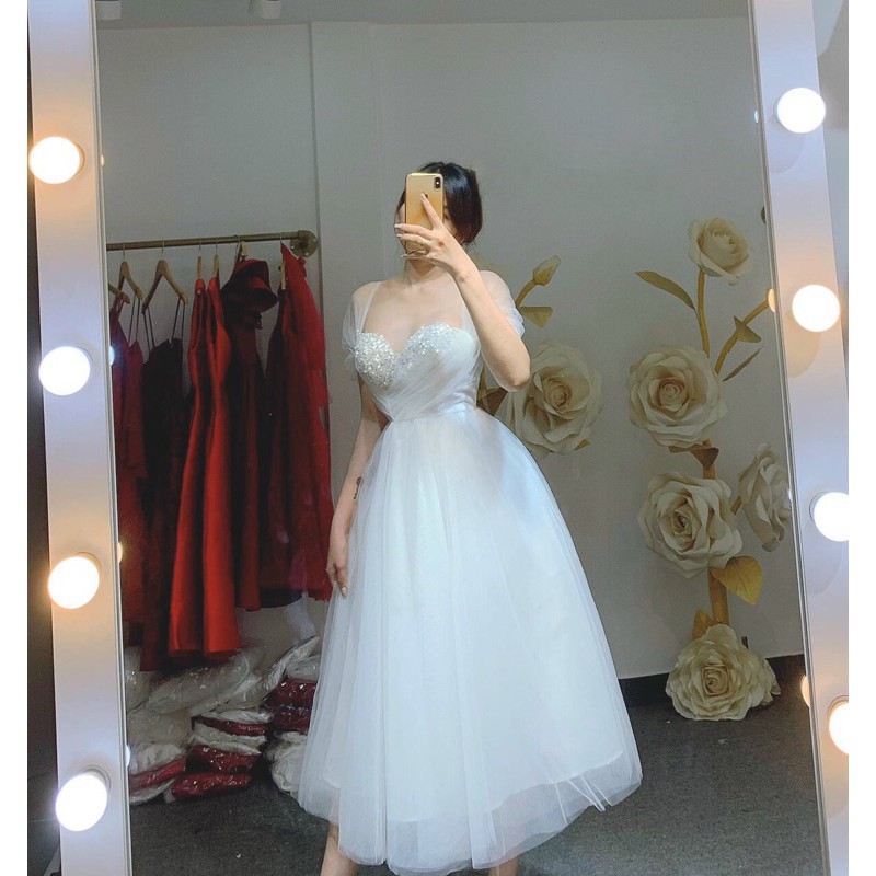 MS1452V  ĐẦM CUP BÍ SOẮN HOA ĐÍNH ĐÁ kết tay (ảnh và video thật 10000%)