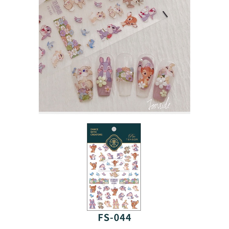 ⚡Miếng Dán Trang Trí Móng Tay 5D In Chữ Bambi FS Chất Lượng Cao