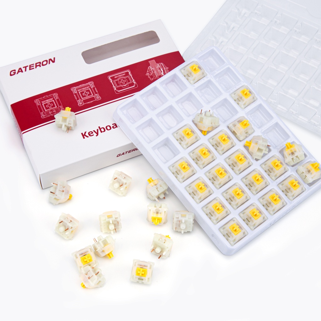 10 cái 35 cái / đơn vị cắm Gateron đóng hộp Công tắc vàng Pro 5 chân Công tắc Gateron KS-3X1 cho bàn phím cơ