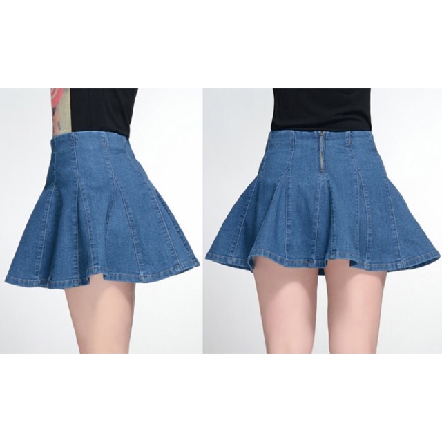 Chân váy jean xoè big size 8 mảnh size đại 4Xl 80-90kg