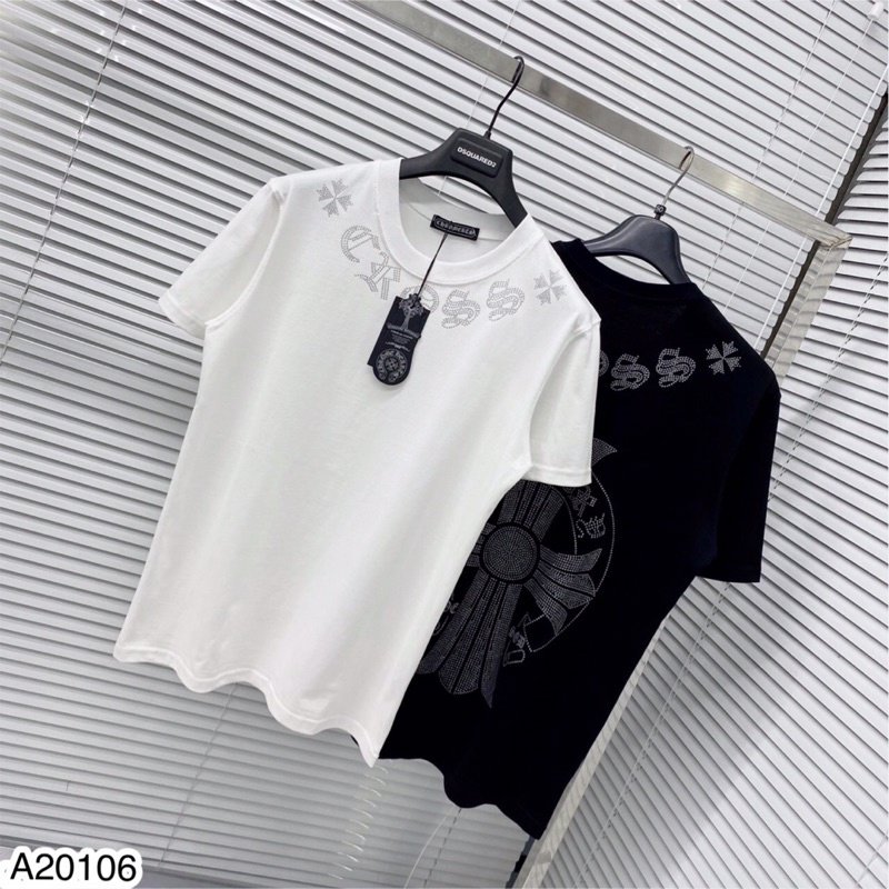 Áo Phông Nam Hoạ Tiết Vòng Cổ Cực Đẹp - Áo Thun Nam Chữ Thập Siêu Đẹp