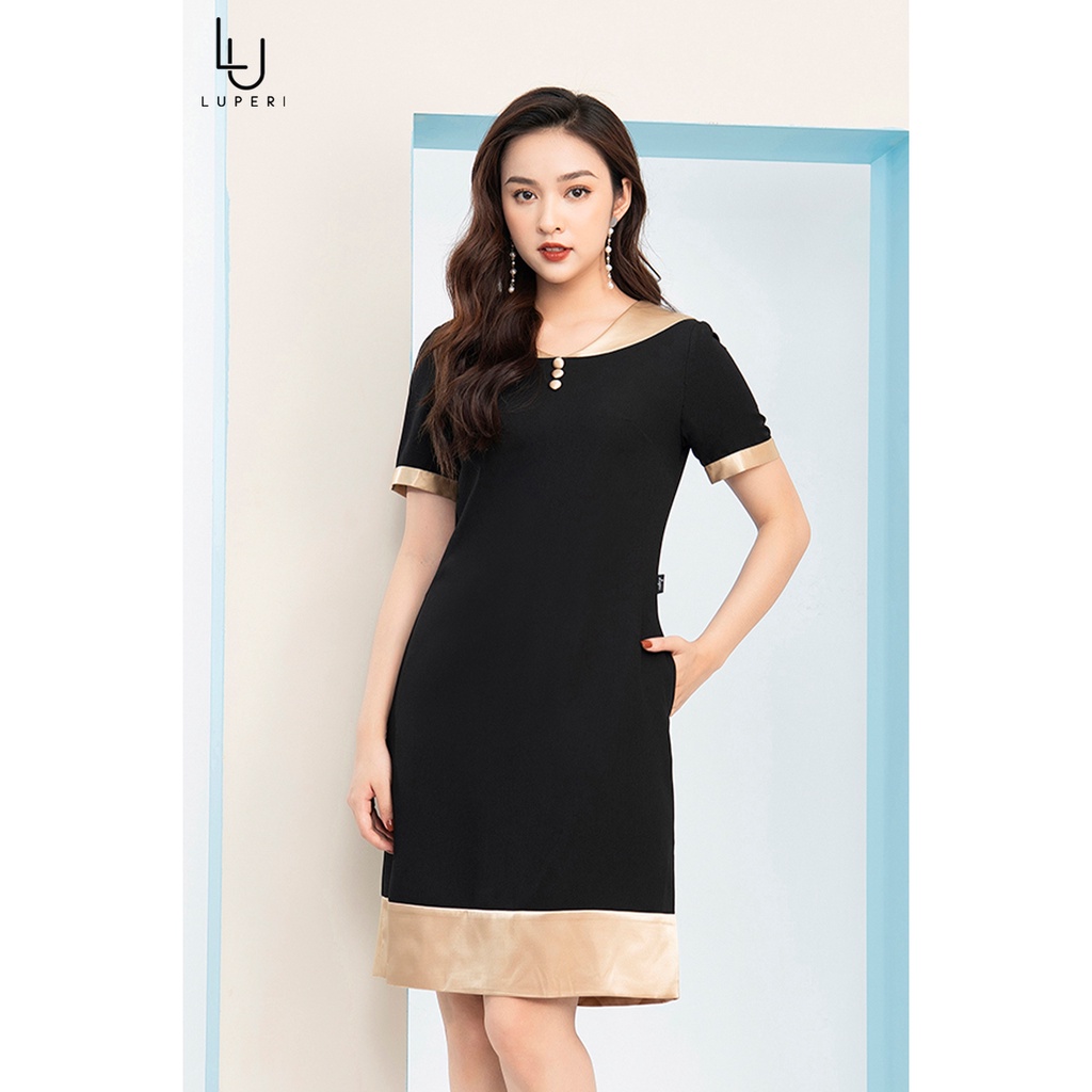 Váy Thiết Kế Nữ Dáng Chữ A Xòe Nhẹ LUPERI LFV3141 Chất Sạn Lụa Hàn Quốc Cao Cấp