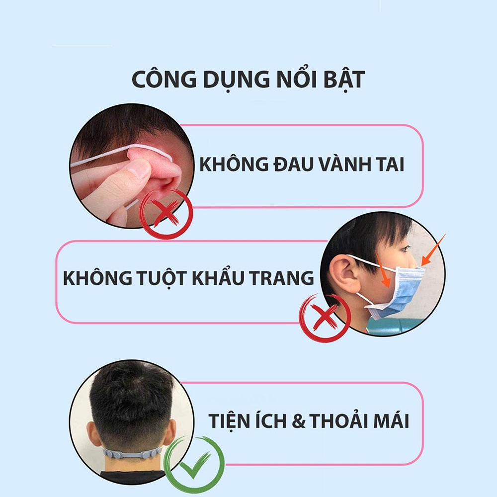 Dây đeo khẩu trang silicone chống đau tai 3 nấc điều chỉnh Micado