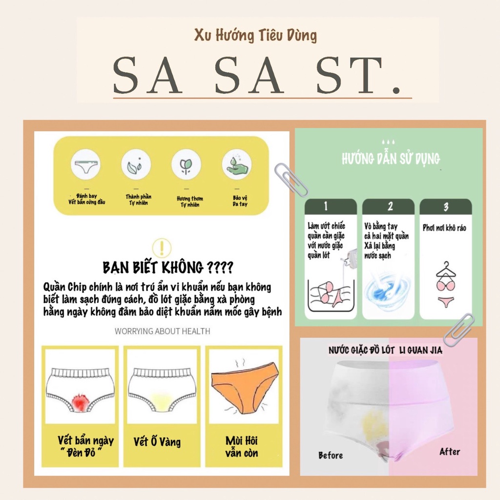 Nước Giặt Đồ Lót Chuyên Dụng - Sạch Khuẩn Tới 99% Bảo Vệ Vùng Da Nhạy Cảm Chai 260ml