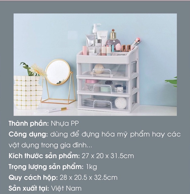 Kệ Mỹ Phẩm 4 Tầng Kiểu Dáng Sang Trọng T.H Tashuan Hàng VNCLC