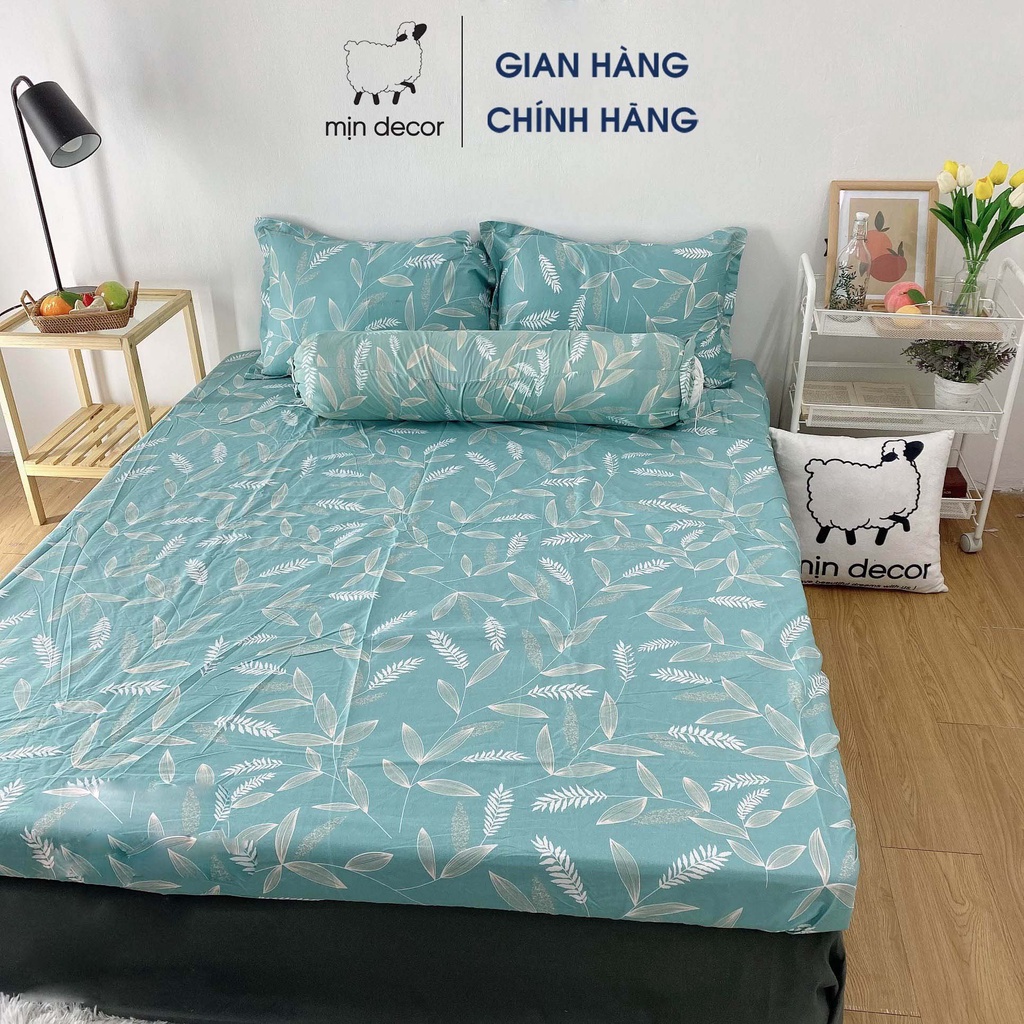 Bộ ga giường vỏ gối, bộ drap giường cotton 3D thoáng mát bo chun miễn phí mẫu mã đa dạng