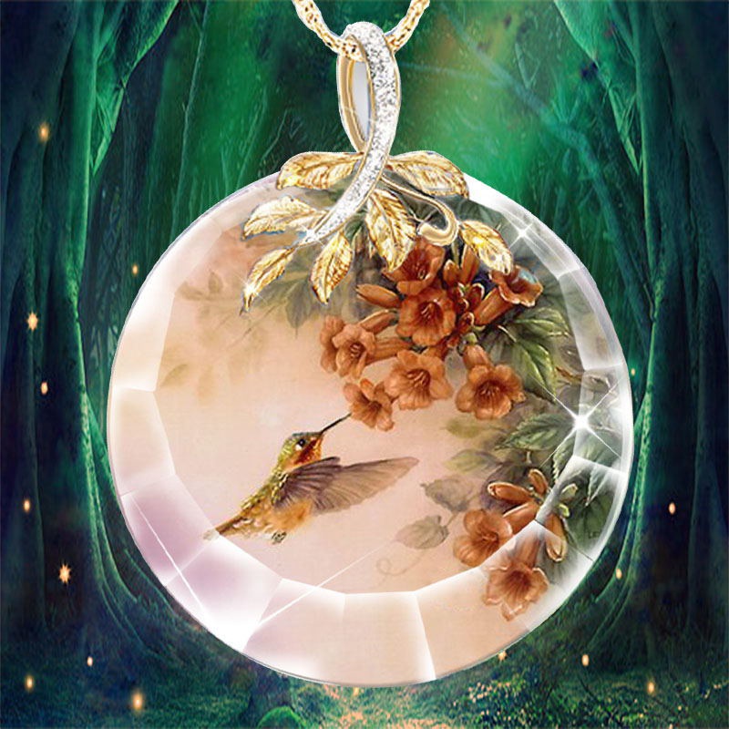 Vòng cổ Mặt Đá Pha Lê Tự Nhiên Mới