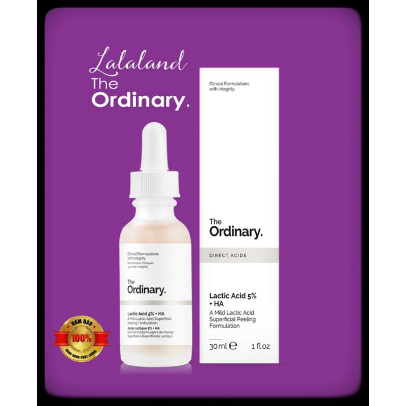 The Ordinary Lactic Acid 5% HA serum tẩy da chết hóa học, sáng da, đều màu da