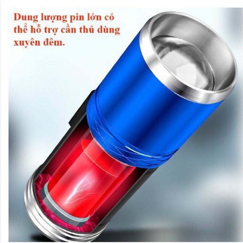 Đèn soi phao 4 màu 3 chế độ sáng, có đèn cảm biến bên thân/chống thấm/dung lượng pin lớn