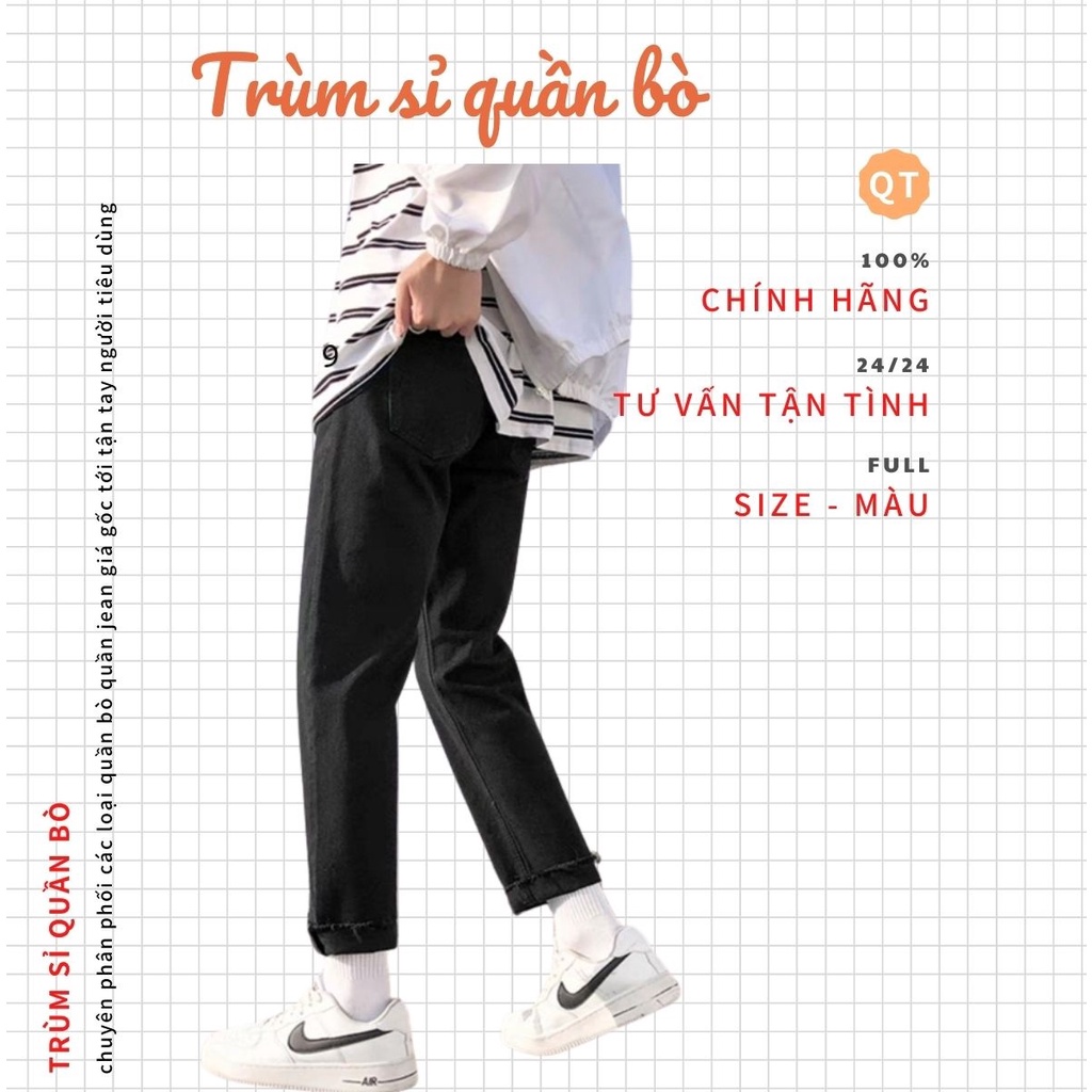 Quần jean bò baggy nam nữ ống suông rộng Unisex hàng Quảng Châu phong cách Hàn Quốc sành điệu style năm 2021 TS02 | BigBuy360 - bigbuy360.vn