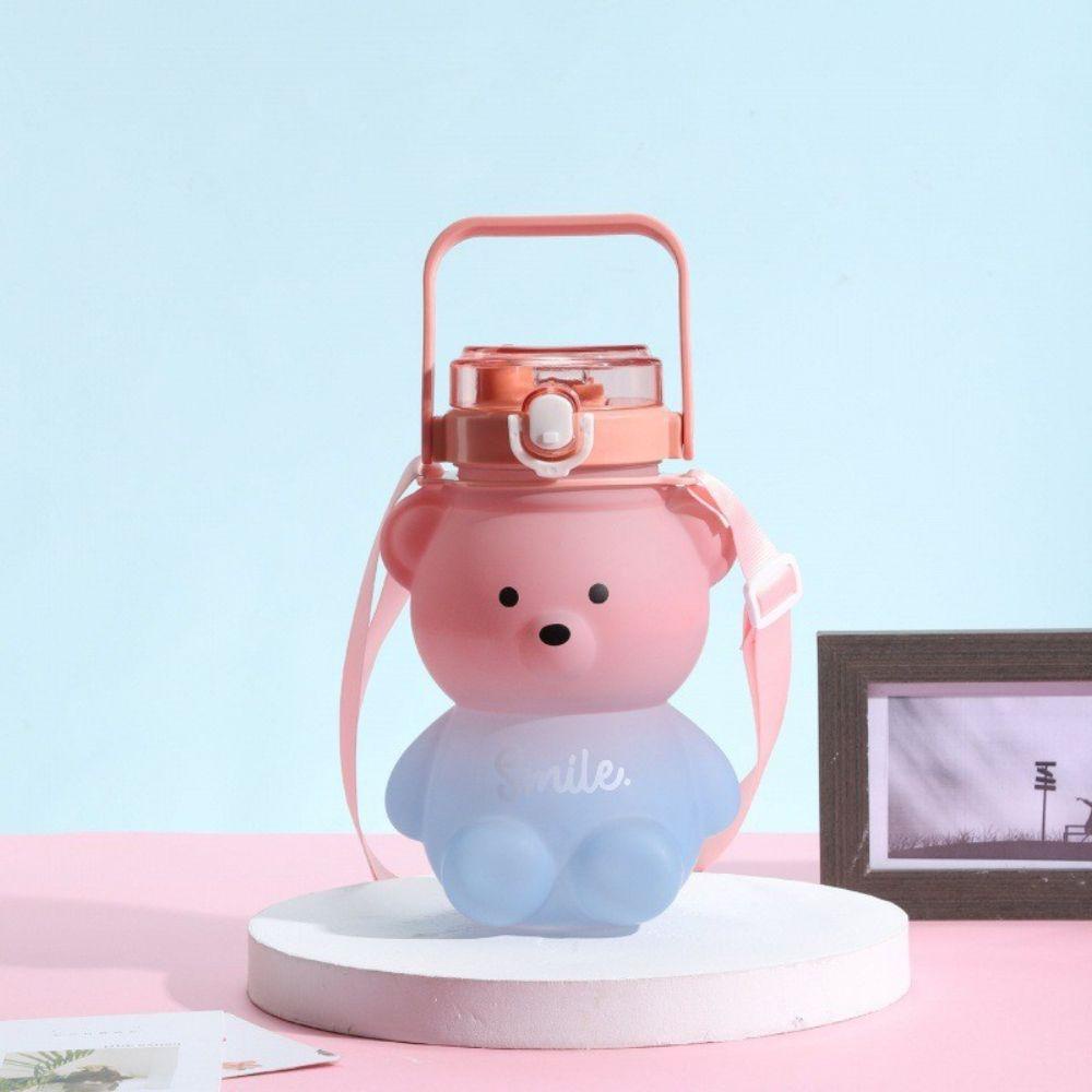 YIYU Bình Nước Nhựa Dung Tích Lớn Có Ống Hút In Hình Dễ Thương Cho Mùa Hè