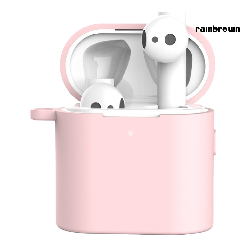 Vỏ Bảo Vệ Hộp Đựng Tai Nghe Màu Trơn Có Dây Đeo Cho Xiaomi Air 2 / 2s