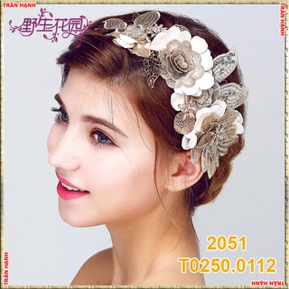 <TH>Phụ kiện cưới Giang - Cài tóc - Cài tóc cô dâu ren màu