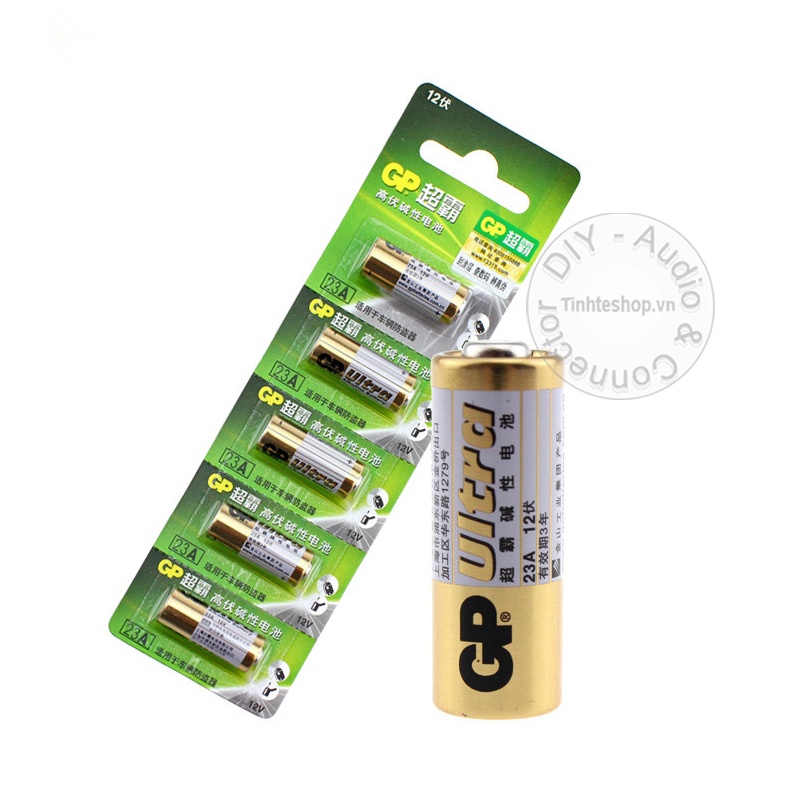 Pin 23A A23 12V MN21 MS21 LR23 V23 GP23A R23A 3LR50 8F10R L1028 GP 1 vỉ 5 viên