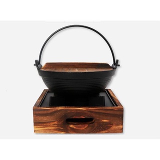 Bộ nồi lẩu gang bếp cồn gỗ YCY NL7578