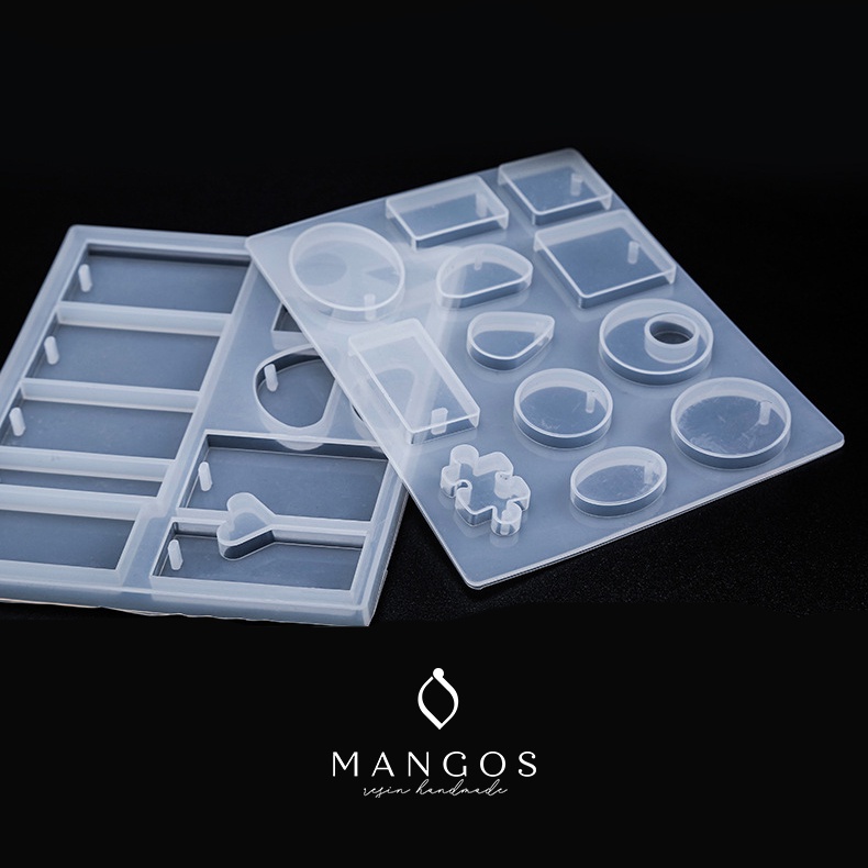 Khuôn silicon làm mặt dây chuyền, móc khóa nhiều hình dáng đổ resin MRK005