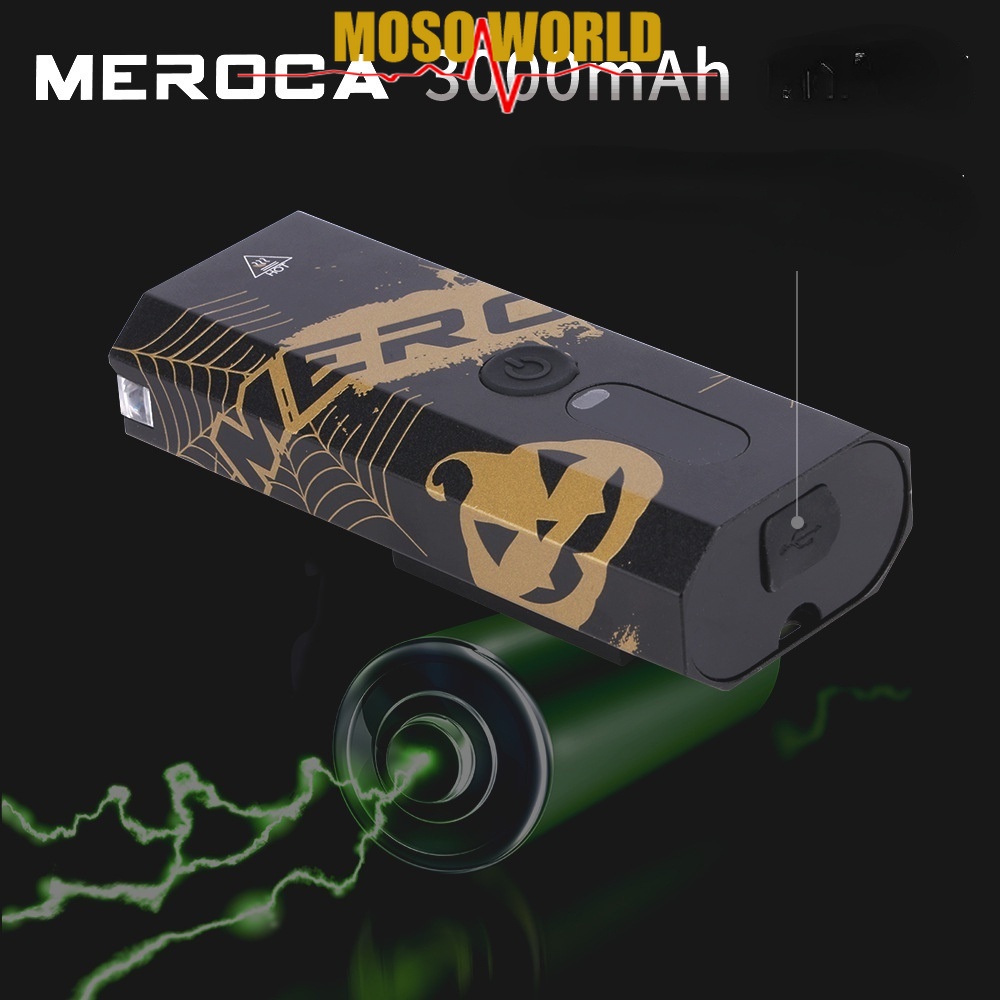 Đèn pha MEROCA bóng led 5 kiểu 600 lumens 3000mah có sạc USB tiện dụng chất lượng cao