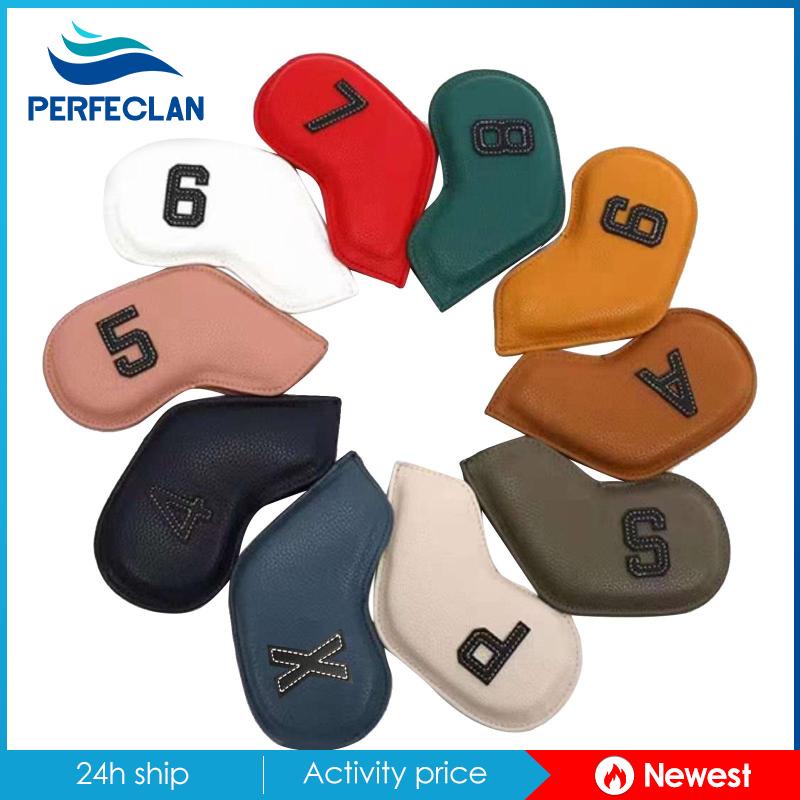 Set 10 Vỏ Bọc Bảo Vệ Đầu Gậy Đánh Golf 4-9,P ,S ,A ,X Club Bằng PU