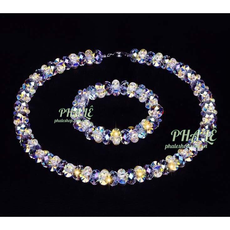 Bộ Trang Sức Pha Lê Hoa Sao Trắng Được Thiết Kế Từ Pha Lê Swarovski