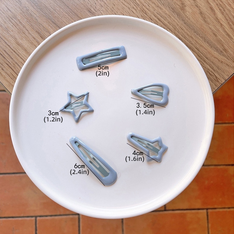 Set 10 Kẹp Tóc Hình Học Nhiều Màu Sắc Dễ Thương Cho Bé Gái