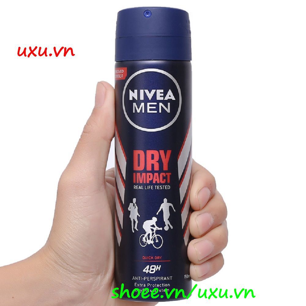 Xịt Khử Mùi Nam 150Ml Nivea Dry Impact Khô Thoáng, Với uxu.vn Tất Cả Là Chính Hãng.