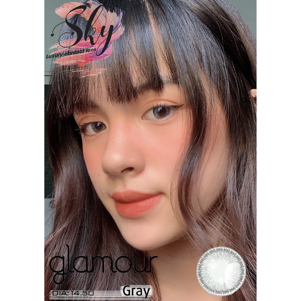 Kính áp tròng Sky Lens -Glamour Gray 0-6 Độ-Made in Korea Chính Hãng Dia14.00