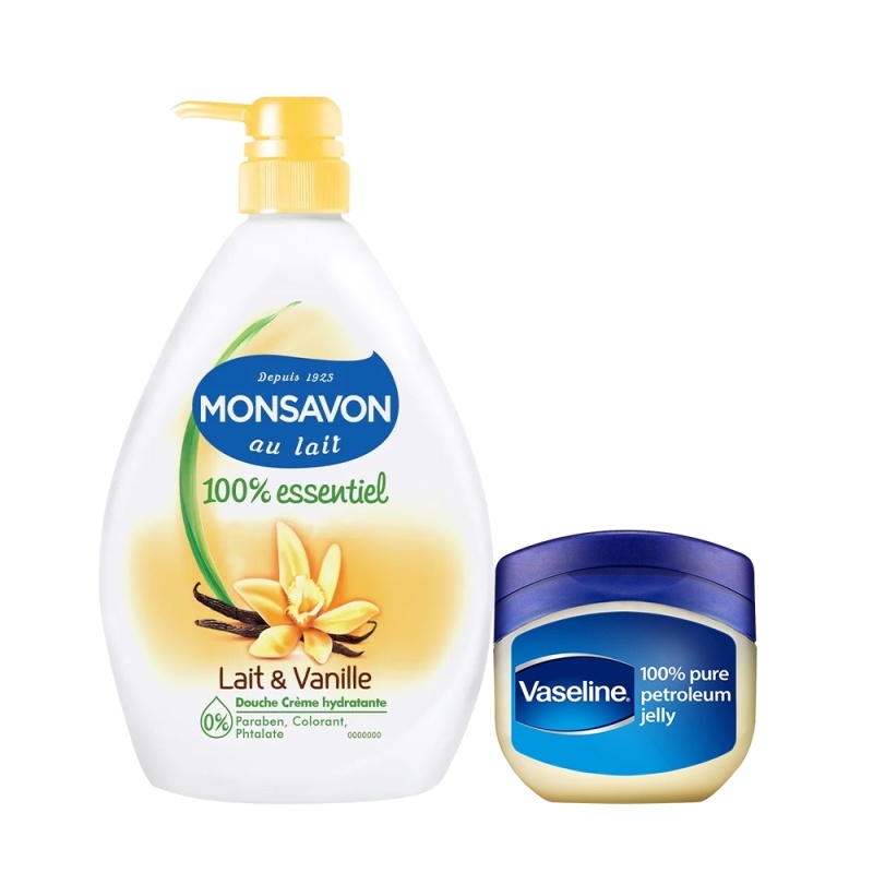 [Mã COSUI03 giảm 8% đơn 150K] Bộ sữa tắm Monsavon 1000ml + sáp dưỡng ẩm Vaseline 50ml