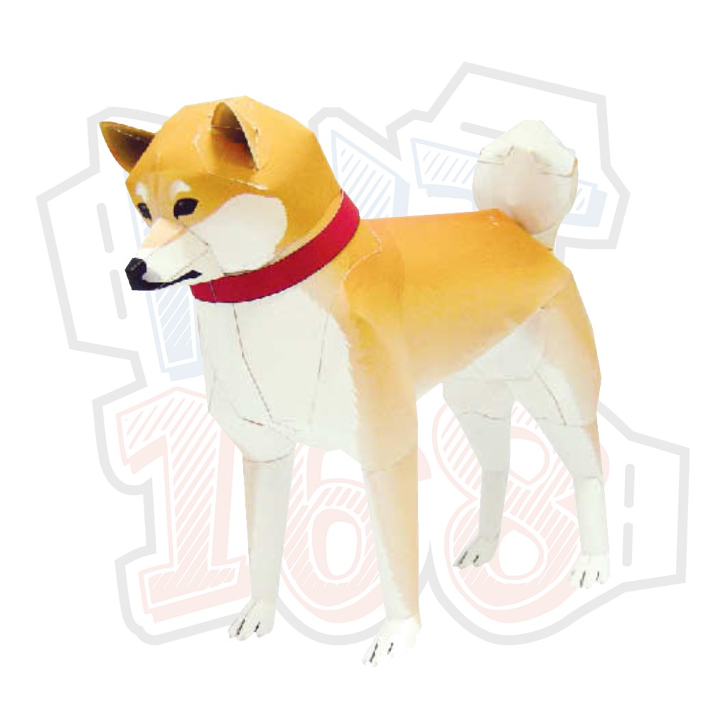 Mô hình giấy động vật Chó Shiba